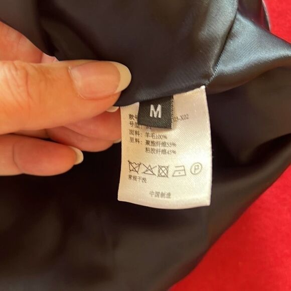 Jacket sequin bird embellished pinstripe navy blue size medium - Picture 8 of 10